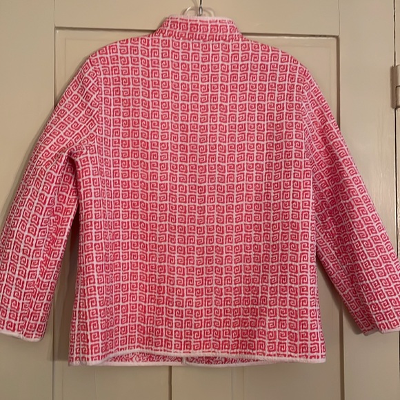 J McLaughlin pink/white quilted reversible jacket, size S - Picture 2 of 5